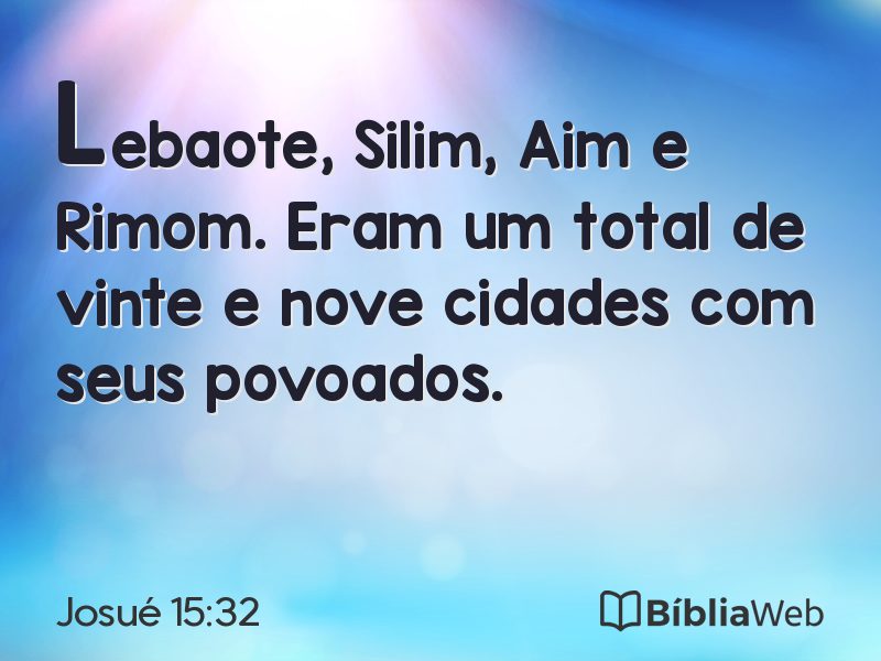 Josué 15:32 em imagem para compartilhar