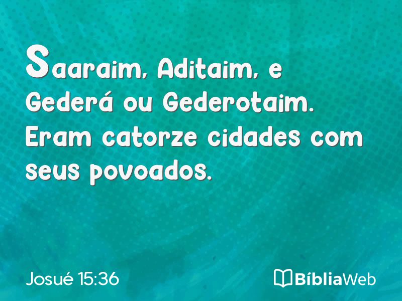 Josué 15:36 em imagem para compartilhar