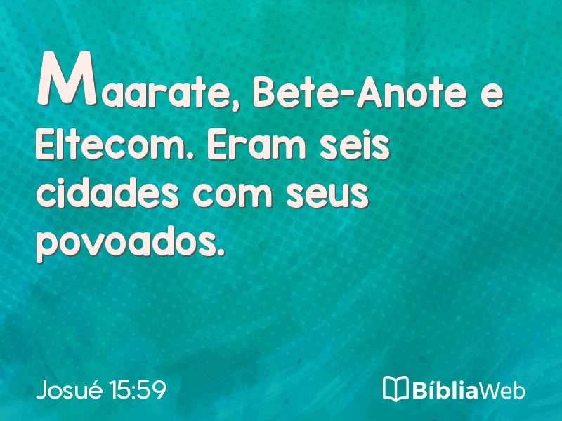 Josué 15:59 em imagem para compartilhar