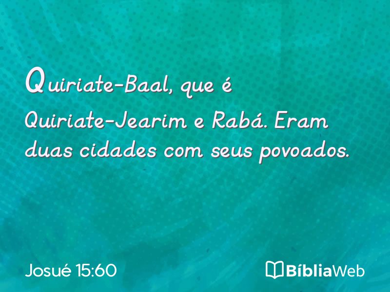 Josué 15:60 em imagem para compartilhar