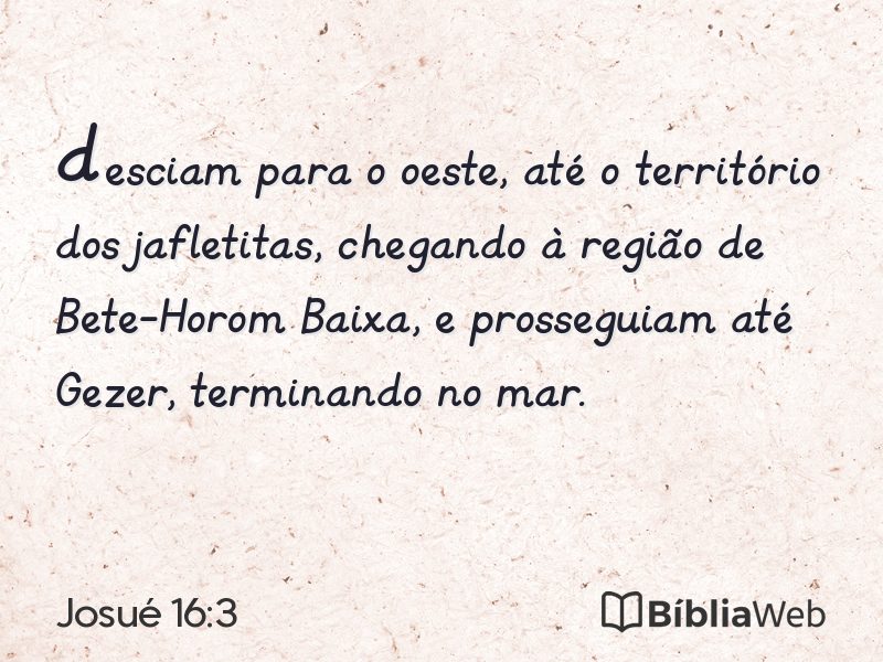 Josué 16:3 em imagem para compartilhar