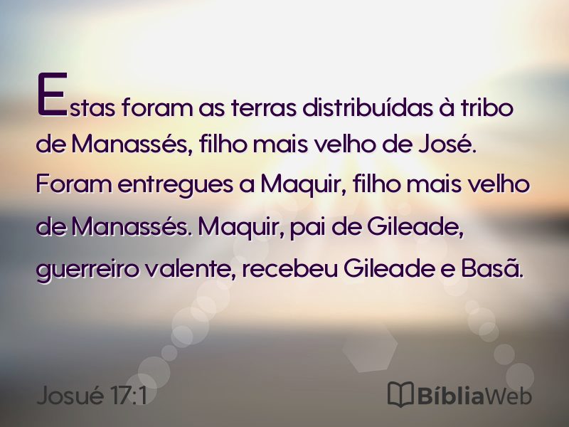Josué 17:1 em imagem para compartilhar