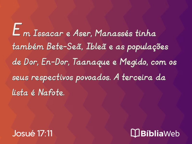Josué 17:11 em imagem para compartilhar