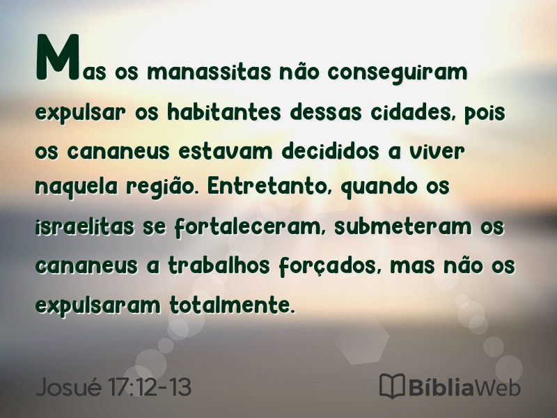 Josué 17:12-13 em imagem para compartilhar