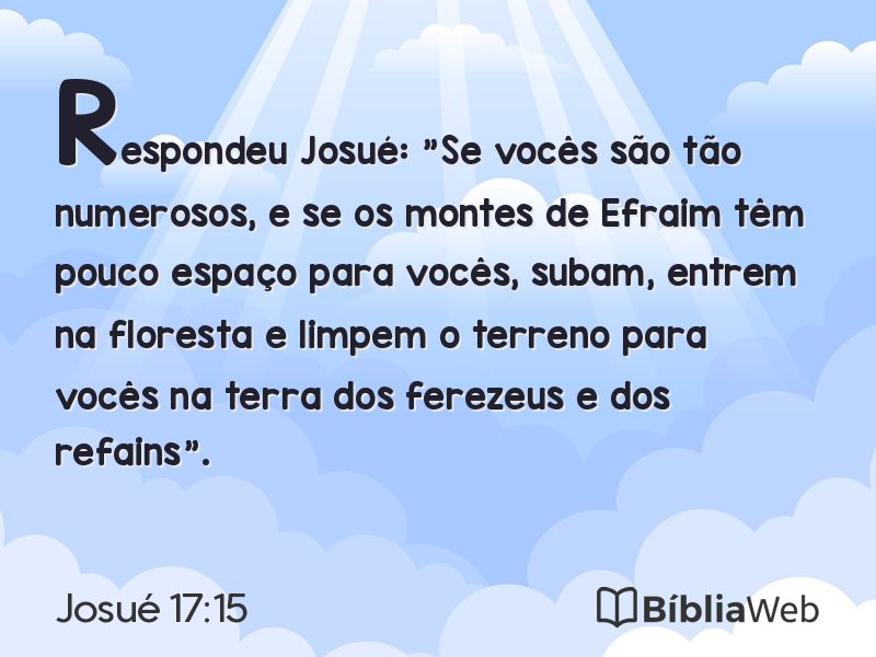Josué 17:15 em imagem para compartilhar