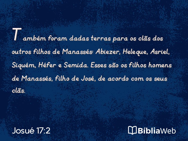 Josué 17:2 em imagem para compartilhar