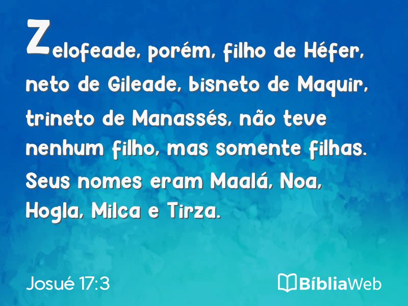 Josué 17:3 em imagem para compartilhar