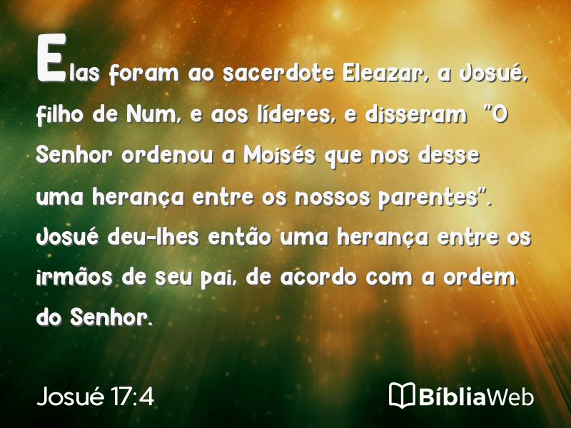 Josué 17:4 em imagem para compartilhar