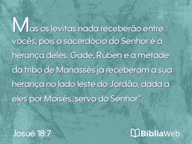 Josué 18:7 em imagem para compartilhar