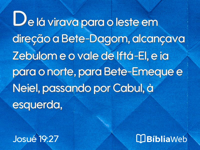 Josué 19:27 em imagem para compartilhar