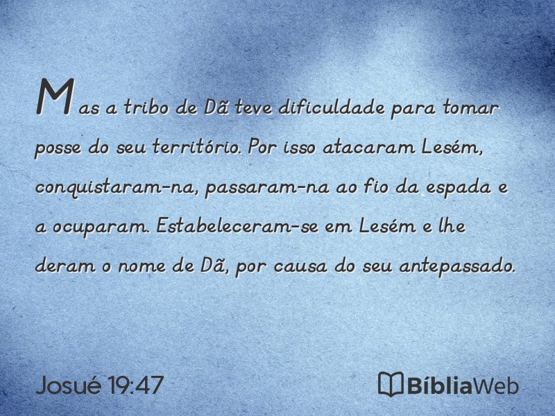 Josué 19:47 em imagem para compartilhar