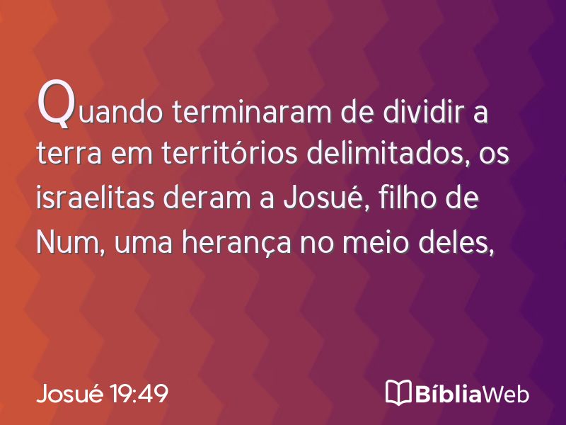 Josué 19:49 em imagem para compartilhar