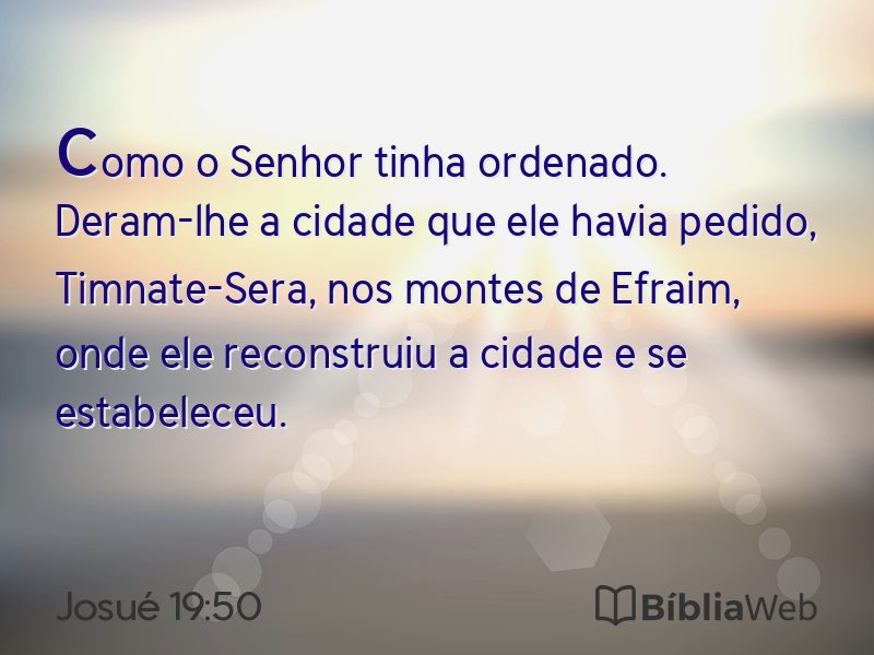 Josué 19:50 em imagem para compartilhar
