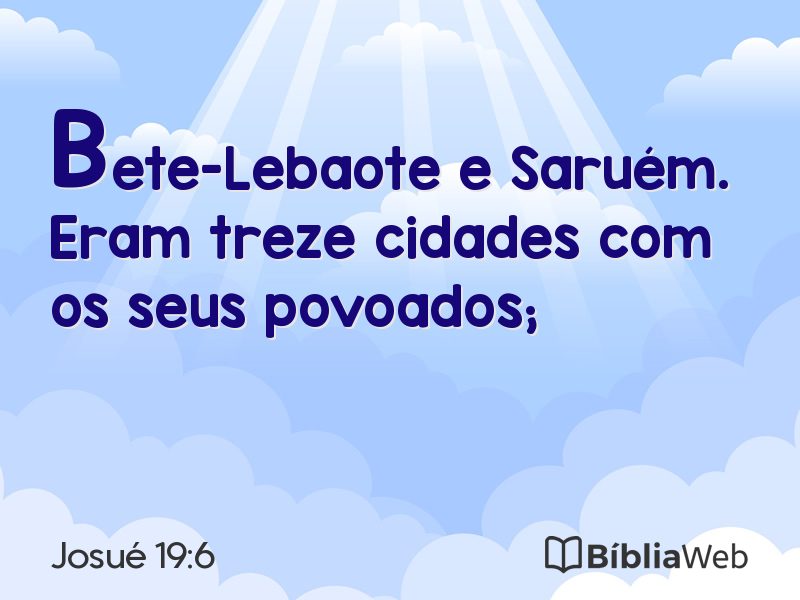 Josué 19:6 em imagem para compartilhar