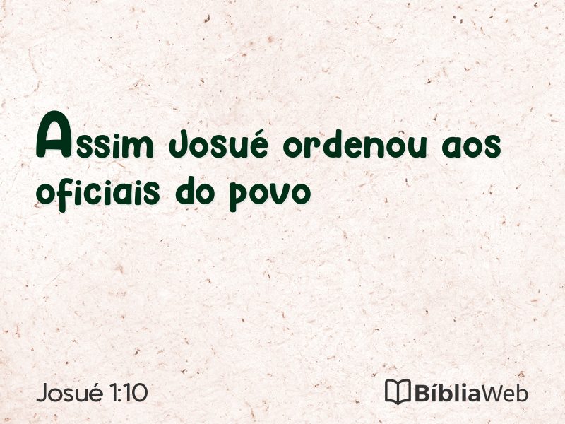 Josué 1:10 em imagem para compartilhar