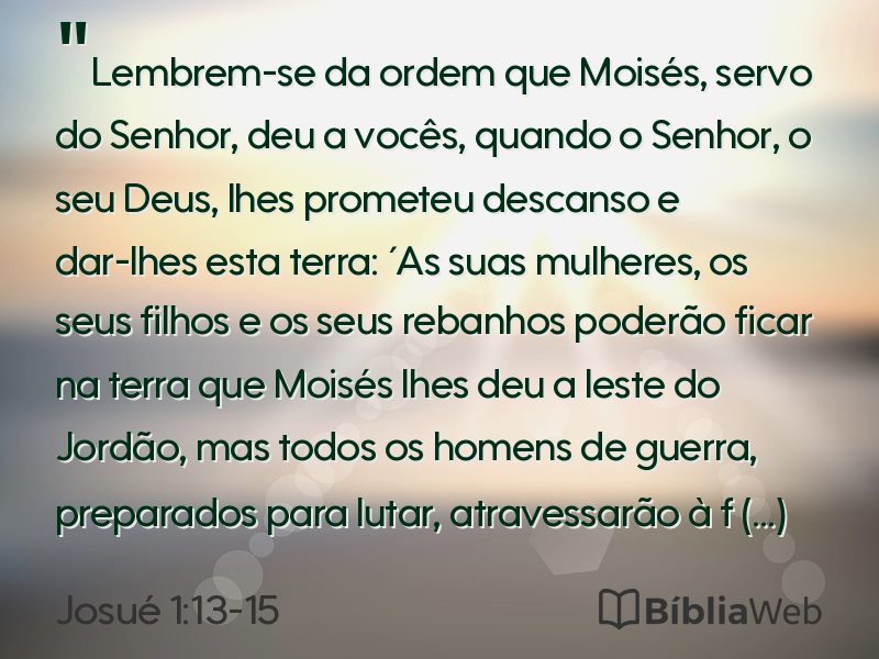Josué 1:13-15 em imagem para compartilhar
