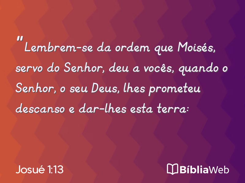 Josué 1:13 em imagem para compartilhar