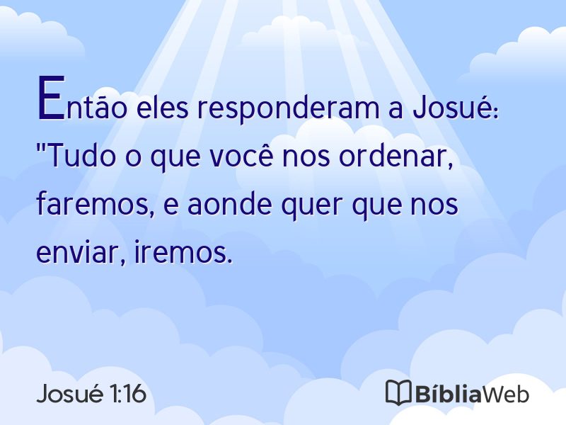 Josué 1:16 em imagem para compartilhar