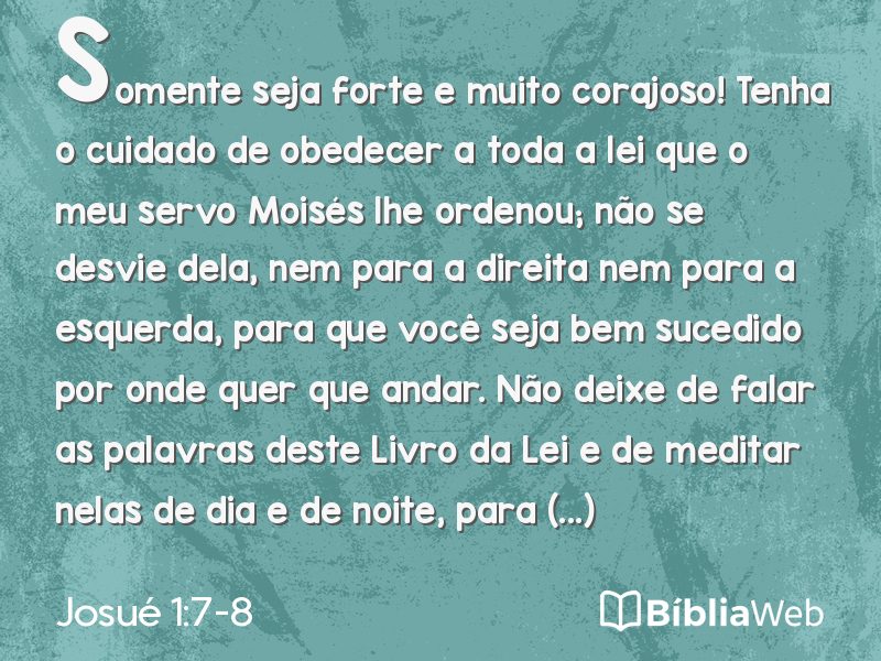 Josué 1:7-8 em imagem para compartilhar