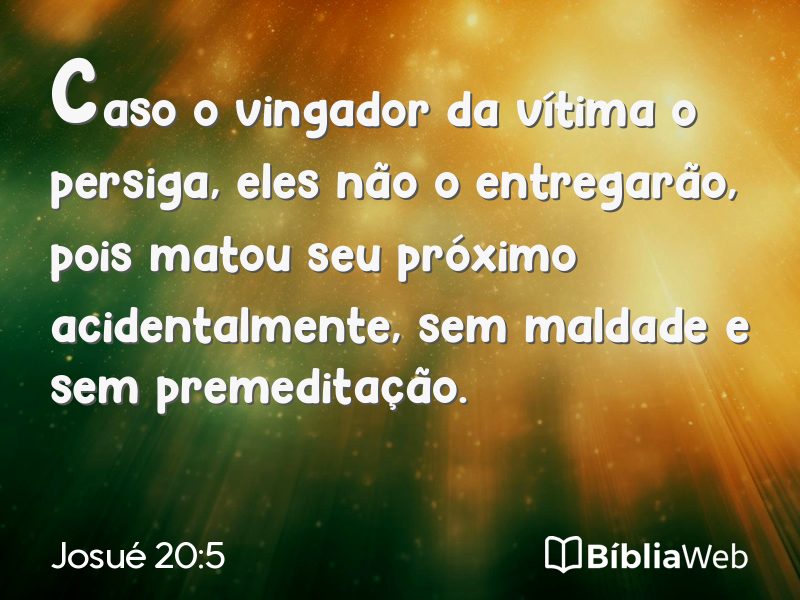 Josué 20:5 em imagem para compartilhar