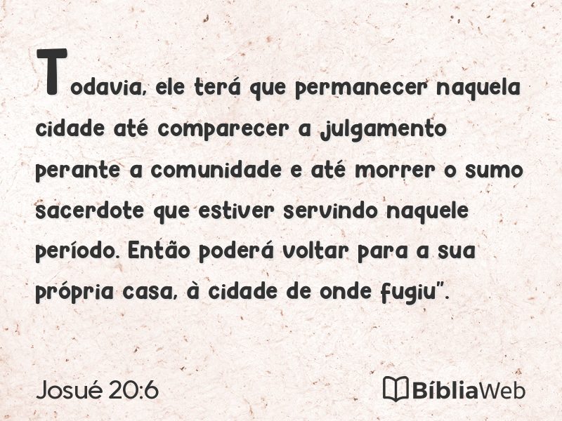 Josué 20:6 em imagem para compartilhar