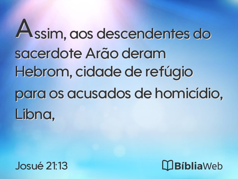 Josué 21:13 em imagem para compartilhar