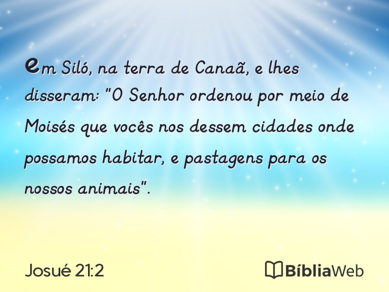 Josué 21:2 em imagem para compartilhar