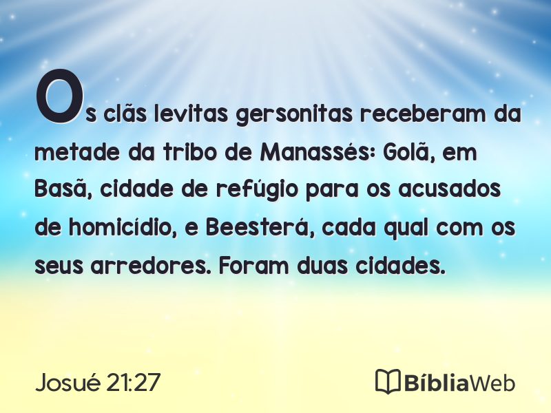 Josué 21:27 em imagem para compartilhar