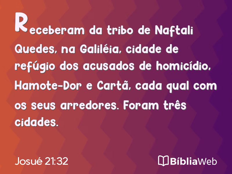 Josué 21:32 em imagem para compartilhar