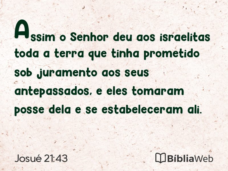 Josué 21:43 em imagem para compartilhar