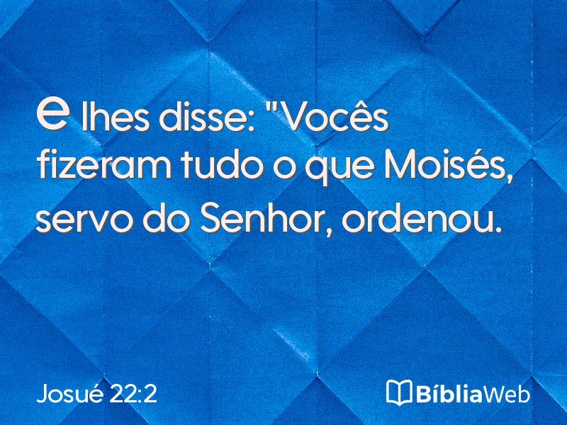 Josué 22:2 em imagem para compartilhar