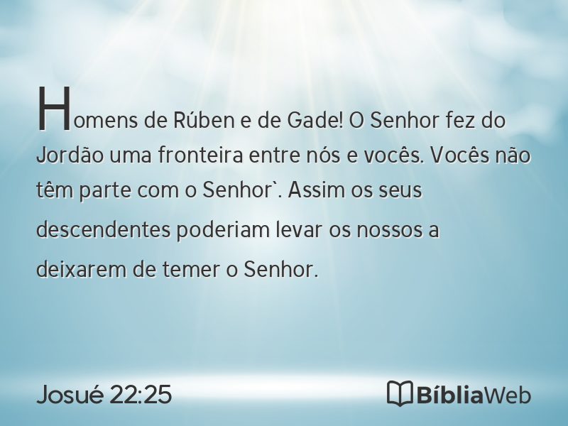 Josué 22:25 em imagem para compartilhar