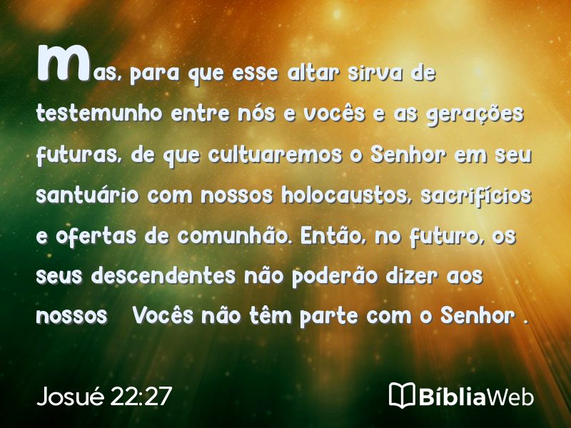 Josué 22:27 em imagem para compartilhar