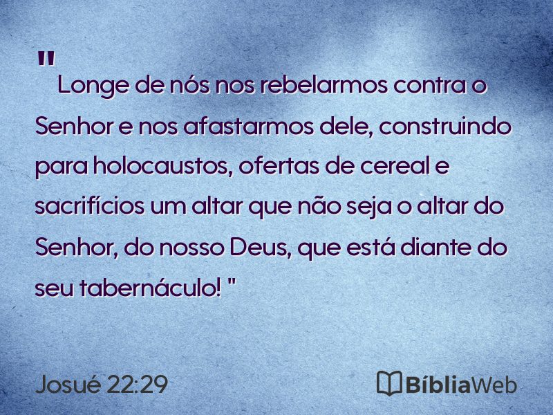Josué 22:29 em imagem para compartilhar