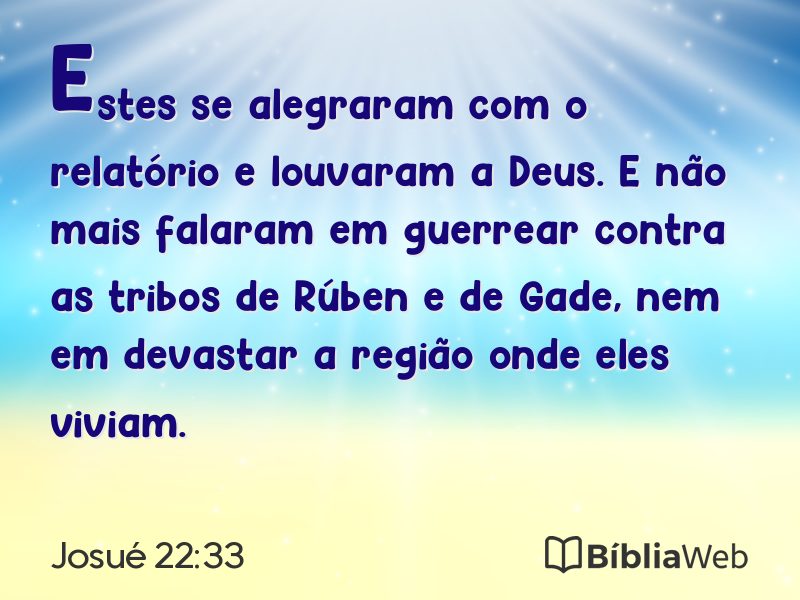 Josué 22:33 em imagem para compartilhar