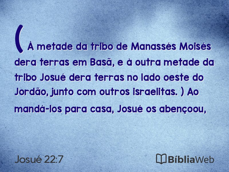 Josué 22:7 em imagem para compartilhar