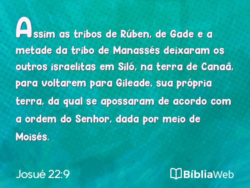 Josué 22:9 em imagem para compartilhar