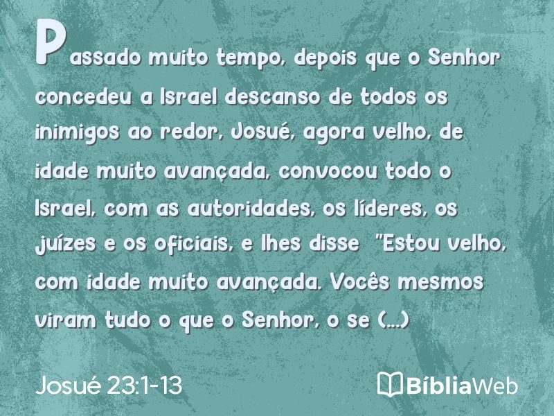 Josué 23:1-13 em imagem para compartilhar