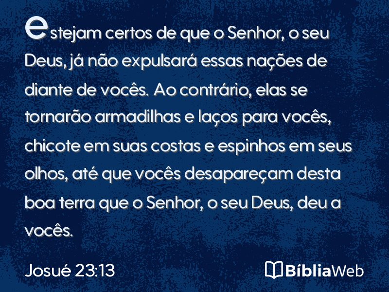 Josué 23:13 em imagem para compartilhar