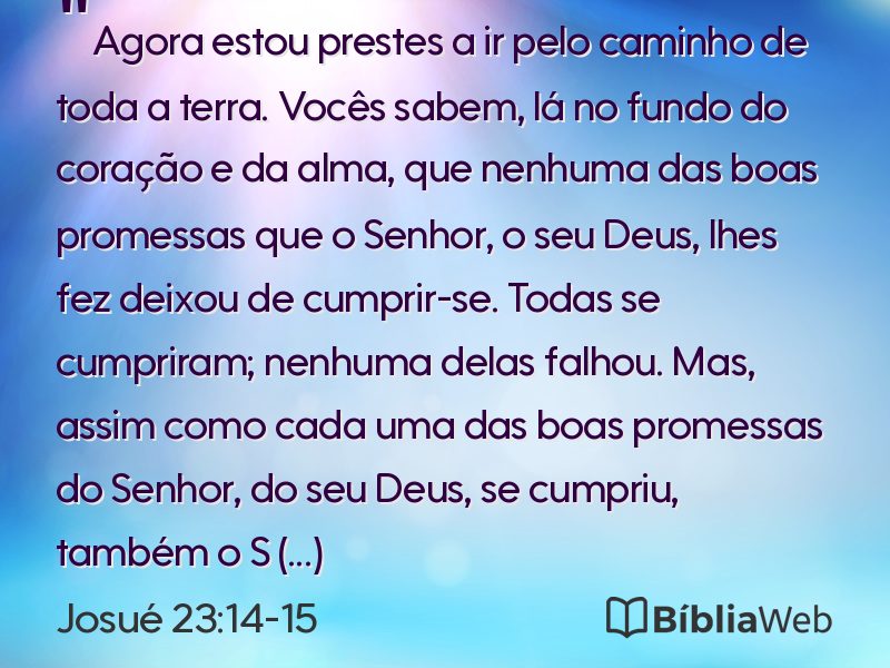 Josué 23:14-15 em imagem para compartilhar
