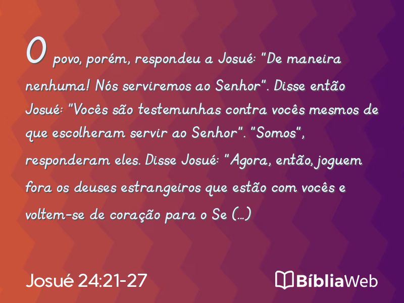 Josué 24:21-27 em imagem para compartilhar