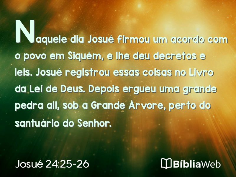 Josué 24:25-26 em imagem para compartilhar