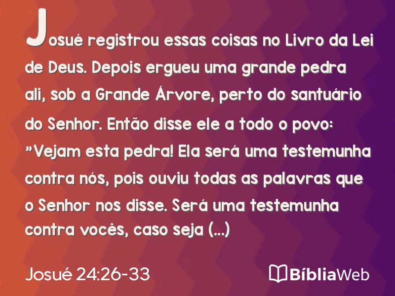 Josué 24:26-33 em imagem para compartilhar
