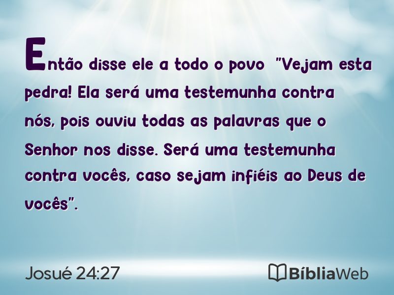 Josué 24:27 em imagem para compartilhar