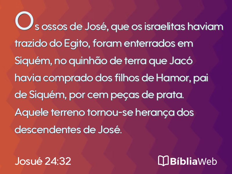 Josué 24:32 em imagem para compartilhar