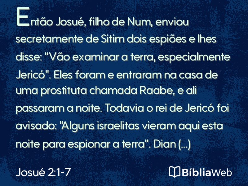 Josué 2:1-7 em imagem para compartilhar