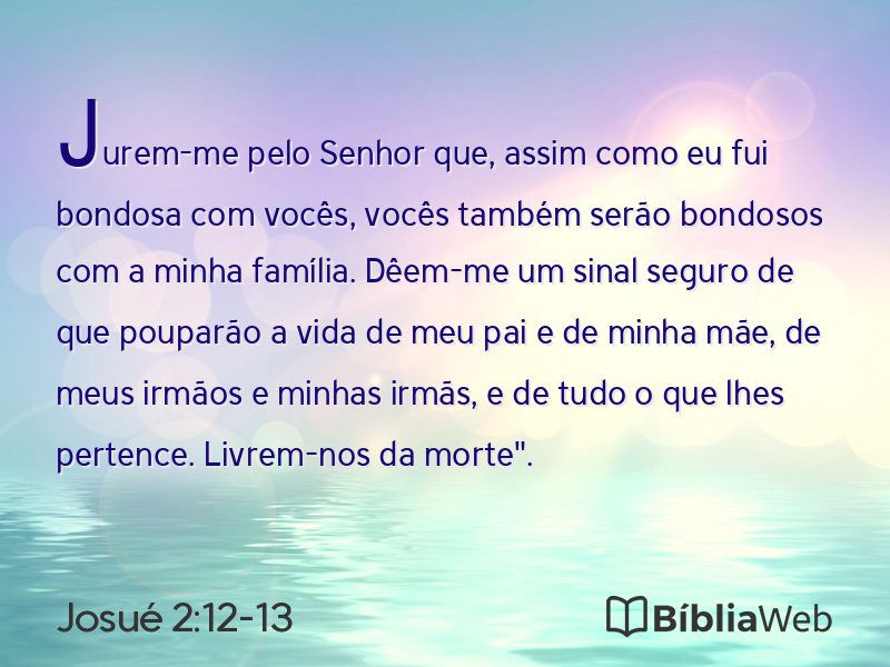 Josué 2:12-13 em imagem para compartilhar