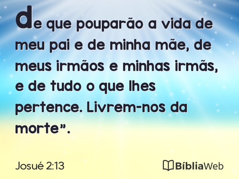 Josué 2:13 em imagem para compartilhar