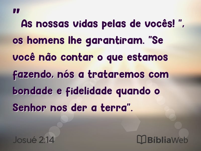 Josué 2:14 em imagem para compartilhar