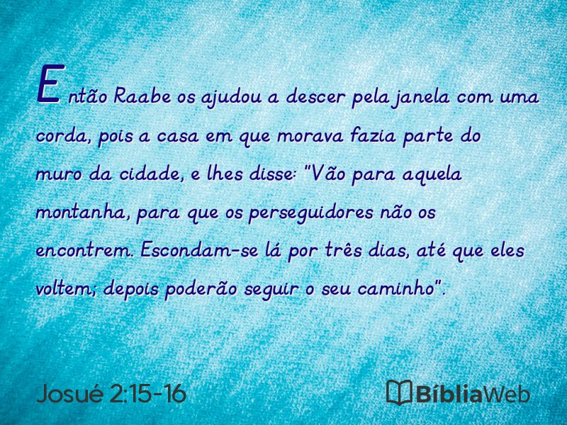 Josué 2:15-16 em imagem para compartilhar